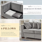 60.5"W Loveseat Sofa, Velvet Mid Century Modern Couch - Image 5