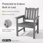 Stoog Outdoor Chairs Set of 2, All-Weather HIPS Patio Dining Chairs - Image 4