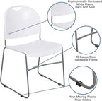 Flash Furniture HERCULES Series 880 lb. Capacity White Ultra-Compact Stack Chair - Image 4