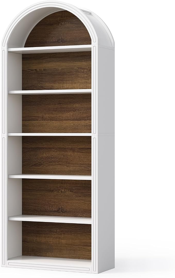 LITTLE TREE 6-Tier Bookcase, Large Freestanding Wooden Open Bookcase Bookshelf - Image 8
