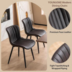 YOUNUOKE Dining Chairs Set of 2 Upholstered Mid Century Modern Kitchen Chair - Image 5