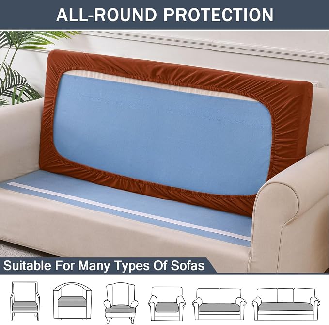 Stretch Cushion Cover, Soft Velvet Plush Cushion Slipcovers Loveseat Sofa - Image 5