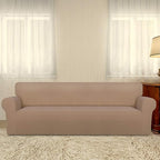 PureFit Stretch Couch Covers for Sofa 4 Seater Slipcovers Camel | 1-Piece Sofa - Image 2