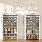 LANTEFUL Shoe Rack with Covers 10 Tier Tall Shoe Rack Organizer Large Capacity - Image 6