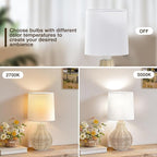 EJIAXIN Rattan Table Lamp Boho Lamps Set of 2-12.5" Mini Farmhouse Wicker Light - Image 4