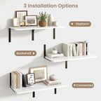 Fun Memories Floating Shelves for Wall, 12 Inch Deep Floating Shelves Set of 2 - Image 6