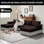 UNBBRRL 10 Pieces Stretch Sofa Cushion Covers - Image 6