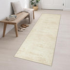 2.6x10 Washable Runner Rug:Modern Abstract Indoor Soft Carpet Beige | - Image 3