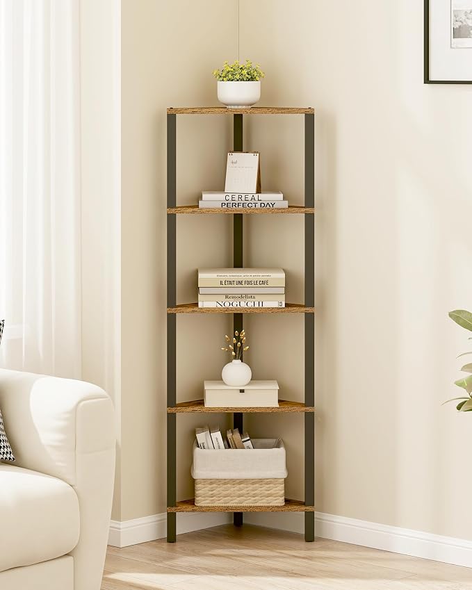 TUTOTAK Corner Shelf, 5-Tier Corner Bookshelf - Image 6