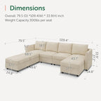 HONBAY Modular Sofa U Shaped Sectional Couch - Image 2