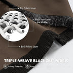 MIULEE 4-Panel Blackout Kitchen Window Curtain 40" Wx45 L Chocolate Brown | - Image 2