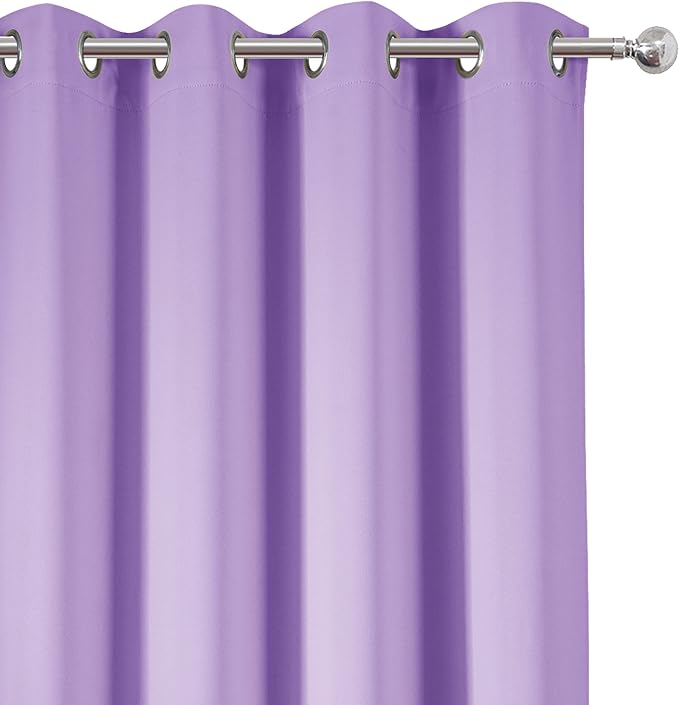 Lilac Blackout Curtains 52 x 84 inch/Lavender Curtains Set of 2 Panels/Thermal - Image 6