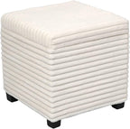 ABHENG 17.7 inches Faux Fur Ottomans Cube by Liveinacomfortablehome