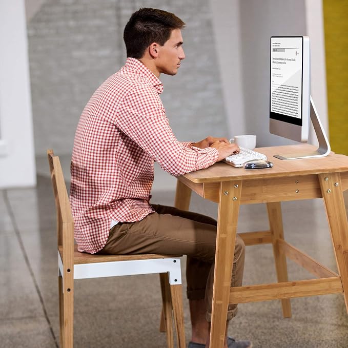 Nnewvante Writing Computer Desk 31.5" Bamboo Home Office Table - Image 4