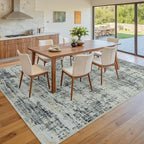5x7 Washable Area Rug for Living Room Bedroom: Non-Slip Modern Black Gray | - Image 7