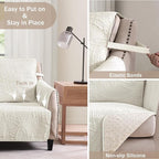 Ivory Recliner Chair Covers, Quilted Décor Water-Repellent Medium Lazy Boy - Image 3