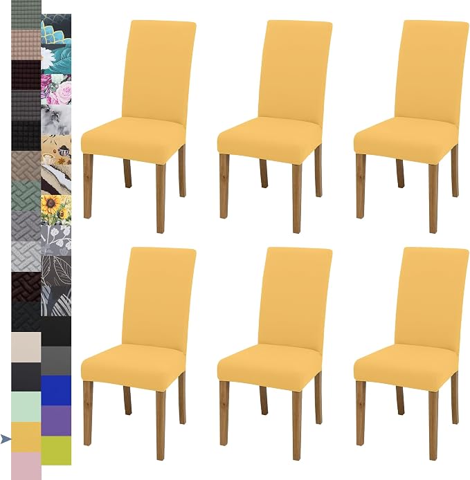 BIETYONE Stretch Dining Chair Covers Set of 6, Soft Removable Washable Kitchen by BIETYONE