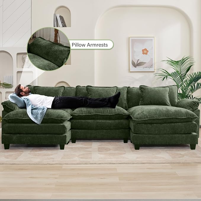 Oprisen 120" Modular Sectional Sofa, Comfy Cloud Couch Sectional Sofa - Image 5
