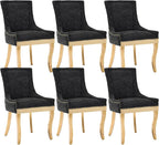 Upholstered Dining Chairs Set of 6, Modern Fabric Side Chairs by MZDOO