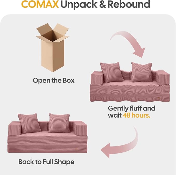 COMAX Futon Sofa Bed, 4‑in‑1 Convertible Sofa Bed, Folding Boneless Couches - Image 6