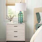 Cottage Nautical Accent Table Lamp Set of 2, Touch Control Coastal Blue Green - Image 2