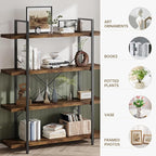 OtterOasis Bookshelf Set, Heavy Duty 4-Tier Industrial Bookcase, 120lbs Shelf - Image 3
