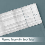 MIULEE Greyish Blue Back Tab Blackout Curtains 52x96 Inch Long 2 Panels Set | - Image 4