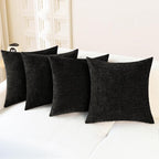CaliTime Decorative Couch Throw Pillow Covers 18 X 18 Inches Black | Pack of 4 by CaliTime