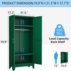 71 "Metal Armoire Wardrobe Closet, Steel Clothing Storage Cabinet - Image 2