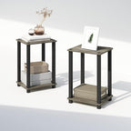 Furinno Simplistic Night Stand Set of 2, 2-Tier Small Nightstand - Image 4
