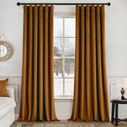 MIULEE Velvet Curtains 50W x 96L 2 Panels Golden Brown Blackout Curtains | by MIULEE