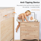 VINGLI Unfinished Solid Wood Dresser Color DIY, 3 Drawer Dresser, Natural - Image 9
