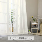 2 Panels Ivory Sheer Curtains 72 Inches Length Window Treatment - Image 7