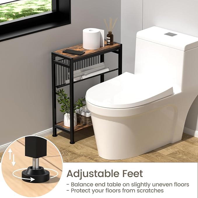 Small Side Table for Small Space, 3-Tier Narrow End Table - Image 4
