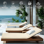 Outdoor Chaise Lounge Cushions for Patio, Waterproof Replacement Seat Cushions - Image 2
