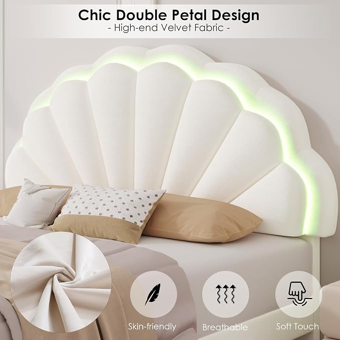 HIFIT Queen Upholstered Smart LED Bed Frame - Image 4