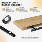 Acovy 48 Inch Floating Shelves, 9.3" Deep Floating Shelf Wall Mounted, Rustic - Image 5
