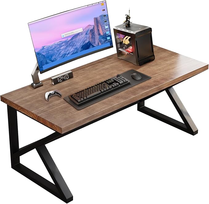 55inch Solid Wood Computer Desk, Large Office Desk Home Simple Modern Long Desk - Image 6