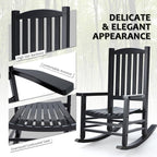 Hupmad Wooden Rocking Chair Outdoor Oversized Porch Rocker Chair, Patio Wooden - Image 7