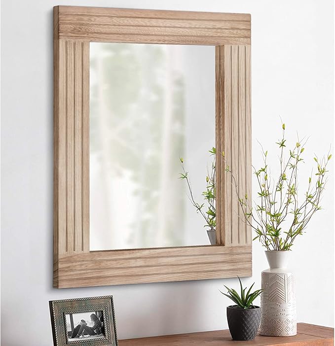 Mirrors for Wall Rustic Wooden Frame Rectangle Mirror Vintage Hanging Mirror by HLFMVWE