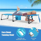Goplus Tanning Chair, Folding Adjustable Patio Lounge Chair - Image 7