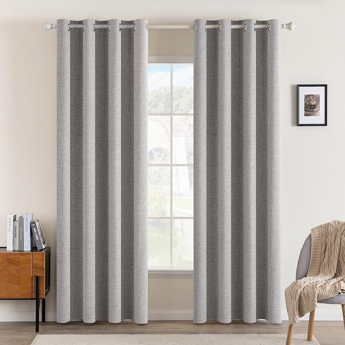 MIULEE 100% Blackout Linen Curtains by MIULEE