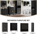 YAUWOH Small Metal Cabinet, Bathroom Storage Cabinet - Image 8