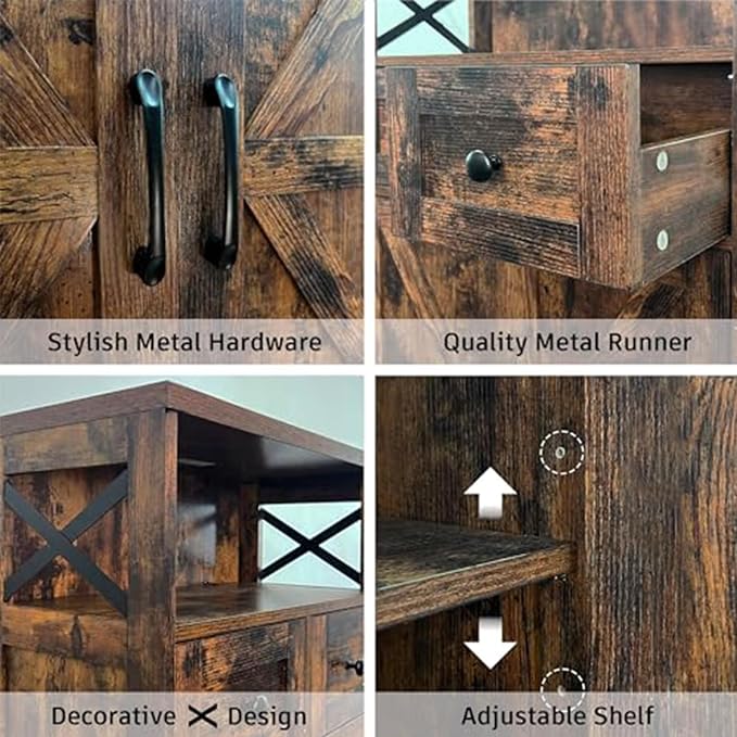 Befrases Set of 2 Farmhouse Storage Cabinet - Image 8