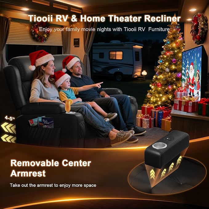 RV Loveseat Recliner Sofa, Massage Wall Hugger Reclining Couch - Image 3