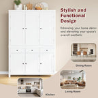 74.8''H High Freestanding Kitchen Pantry, Wooden Kitchen Organizers Cupboard - Image 8