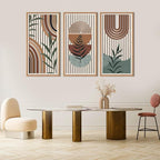 IARTTOP Framed Boho Mid-century Modern Wood Wall Art 16x32 Inch Large Bohemian - Image 9