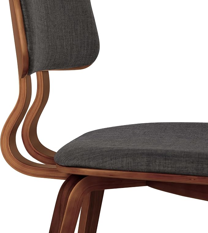 Armen Living Jaguar Dining Chair in Charcoal Fabric and Walnut Wood Finish - Image 10