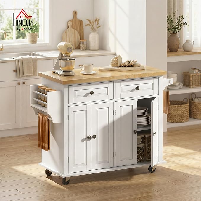 HOMCOM Kitchen Island Cart - Image 2