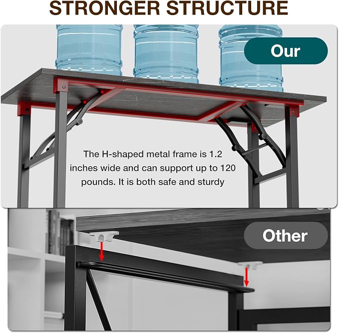 TEMI Small Computer Desk Folding Table - Image 8